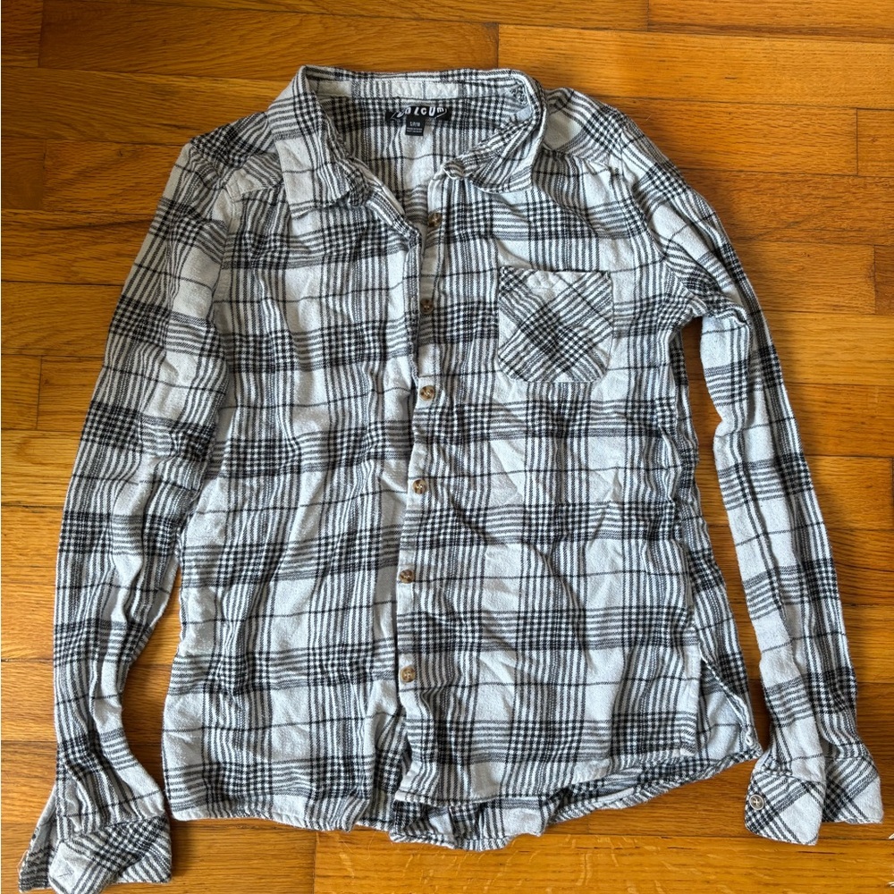 Volcom Black and White Checkered Casual Shirt